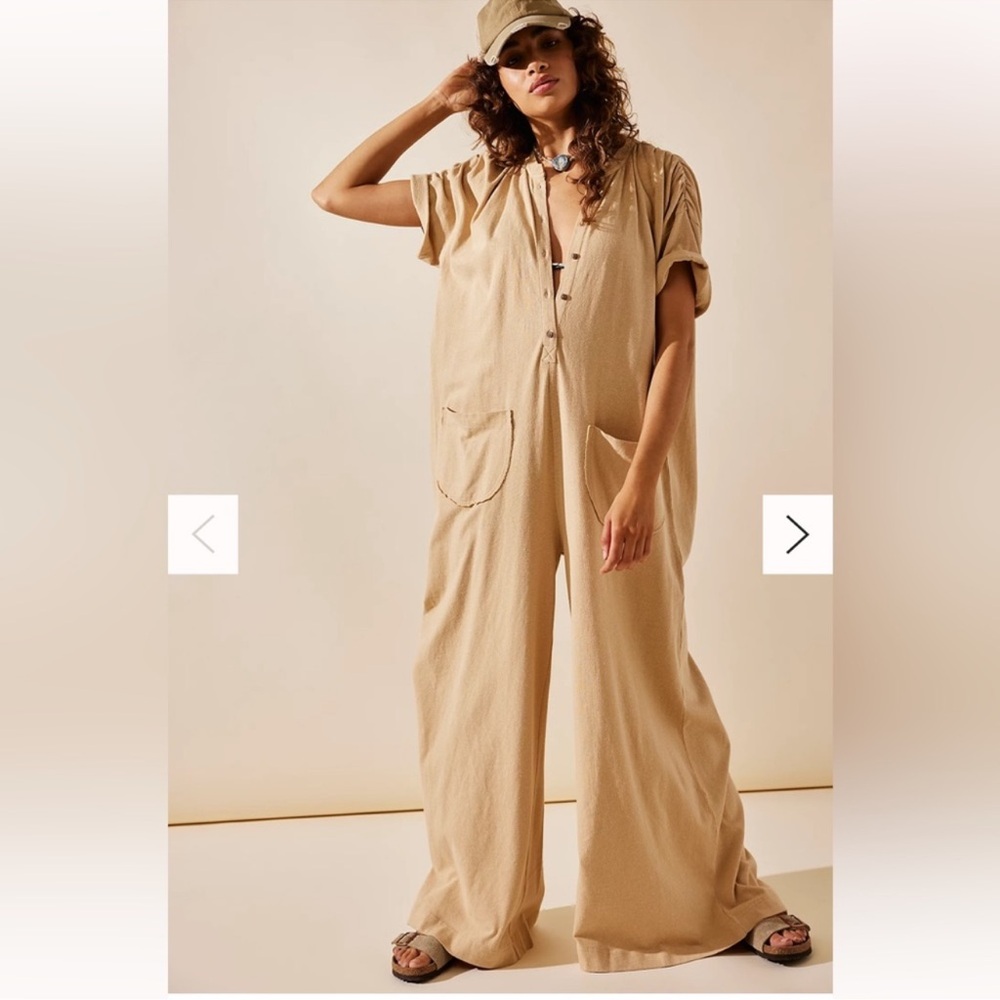 Free People My Go-To Jumpsuit size S - Warm Camel Color